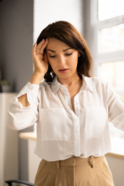 Patient seeking help for symptoms linked to vestibular dysfunction and chronic dizziness.
