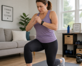 woman exercising and experiencing bladder leakage